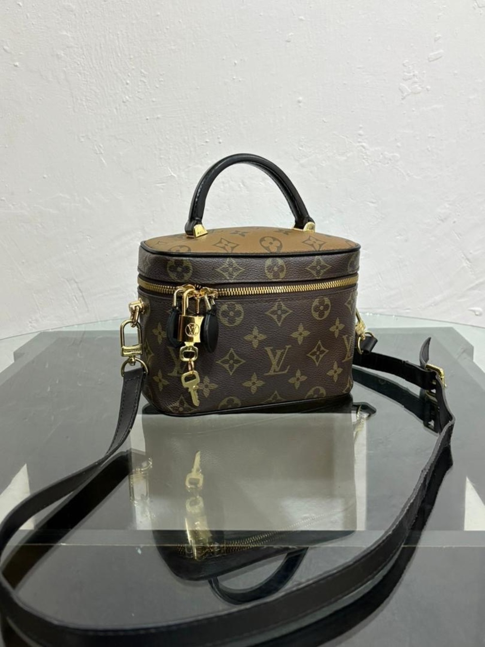 Brown Monogram Mini Vanity Bag with Gold Hardware - Picture 2 of 9